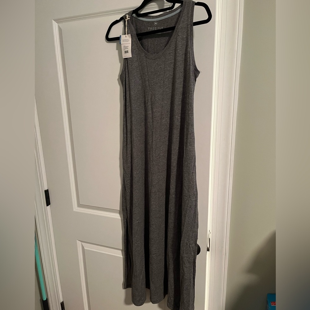 NWT Free Fly Gray Sleeveless Maxi Dress
